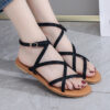 Crisscross Strappy Flat Sandals Open Toe Ankle Strap Sandals