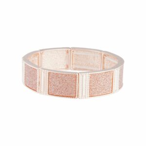 Rose Stretch Glitter Square Bangle