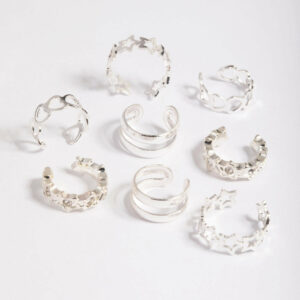 Starry Heart Cuff Earring 8-Pack