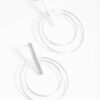 Rhodium Double Sided Circle Earrings