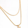 Letter U Layered Initial Necklace