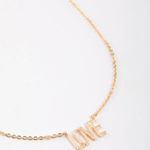 Black Letter Pendant Necklace