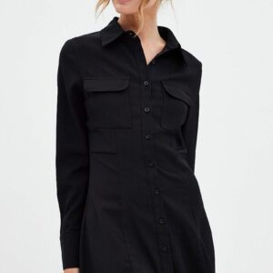 Black Shirt Dress Long Sleeve