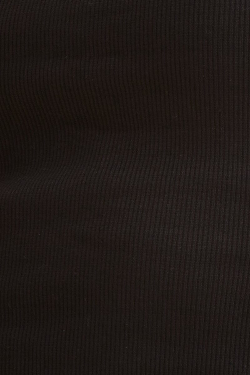 Black Crop Tank Square Neck Cotton Blend Rib - Image 6